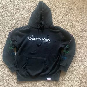Black Diamond Supply Co. Fleece Hoodie with Multi-Color Diamond Sleeves